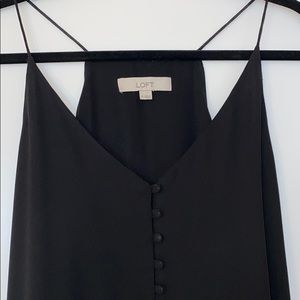 Loft Black Flowy Tank